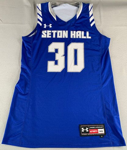 Under Armour Seton Hall #30 Jersey Women M Blue NCAA Authentic Basketball Top