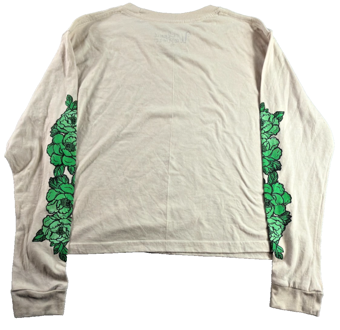 Weekend Warrior Women M Long Sleeve Tee Cream Stay Wild Sun Moon Floral Boho