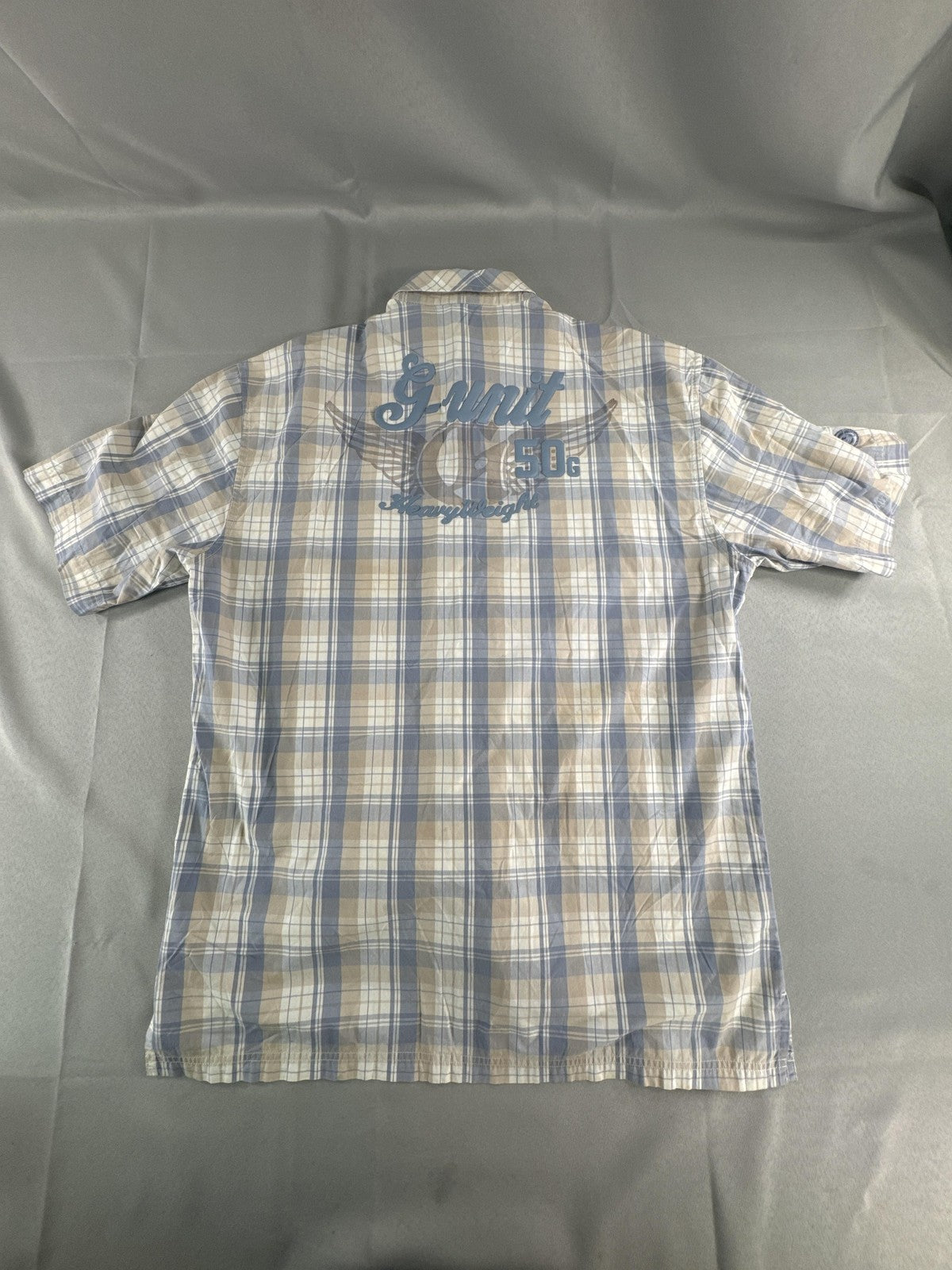 G Unit Shirt Mens Large Plaid Short Sleeve Tools of the Trade Heavyweight NWT