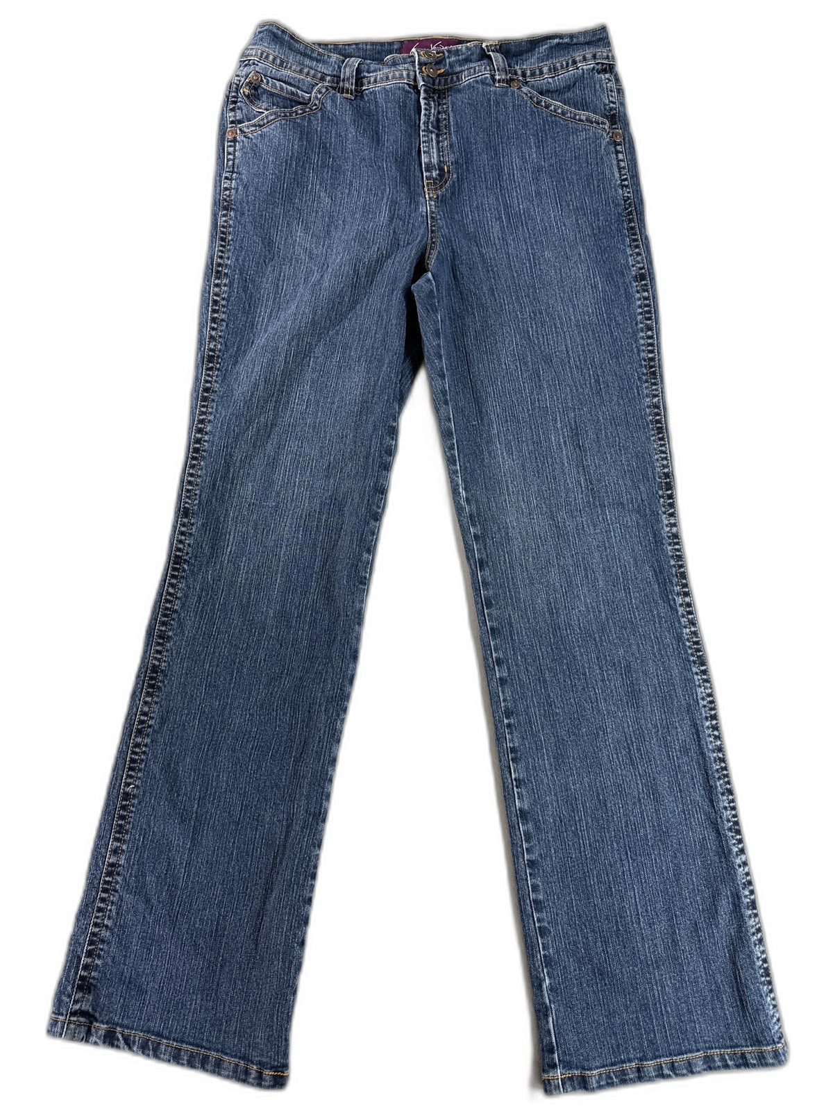 Gloria Vanderbilt Amanda Straight Leg Jeans Womens 12 Blue Cotton Blend Mid Slim