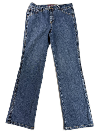Gloria Vanderbilt Amanda Straight Leg Jeans Womens 12 Blue Cotton Blend Mid Slim