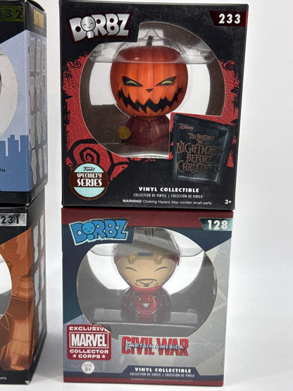 Funko Dorbz Lot Batman Iron Man Pumpkin King Zur En Arrh Poison Ivy Vinyl NWT
