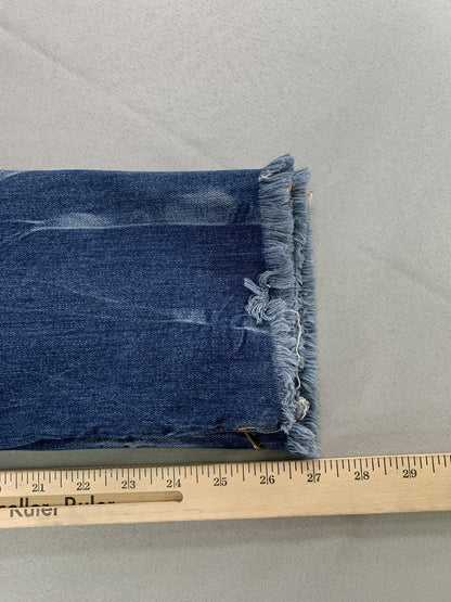 True Religion Jeans Womens 27 Sara Cigarette Distressed Zipper Hem Frayed Edge D