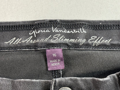 Gloria Vanderbilt Jeans Womens 16 Black Cotton Blend Straight Leg Regular Fit