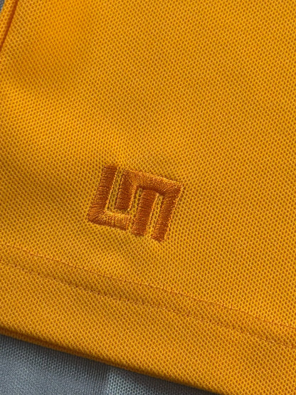 Loudmouth Golf Polo Shirt Womens Large Yellow Gold Solid Pique 100% Polyester