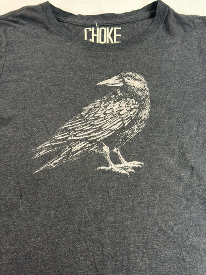 Choke Raven Graphic T Shirt Black Womens Small Bird Goth Grunge Cotton Tee NWT