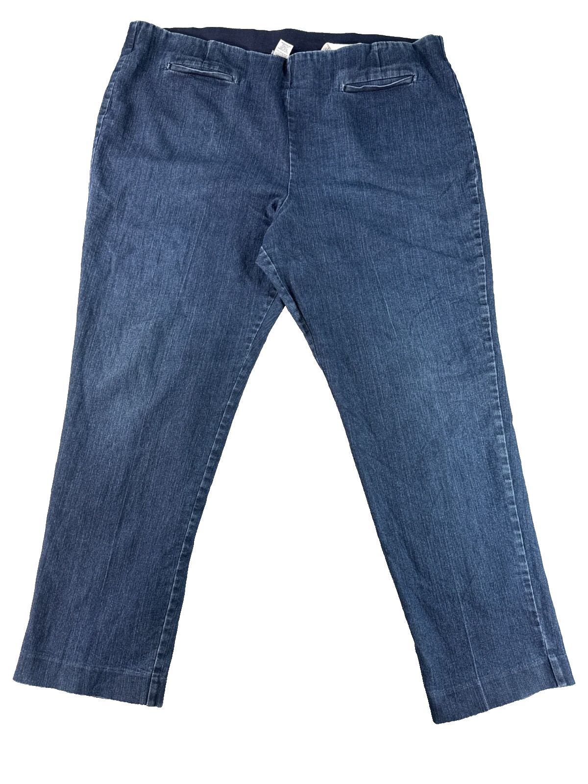 Laura Scott Woman Pull On Jeans 2X Medium Wash Blue Stretch Comfort Waist Denim
