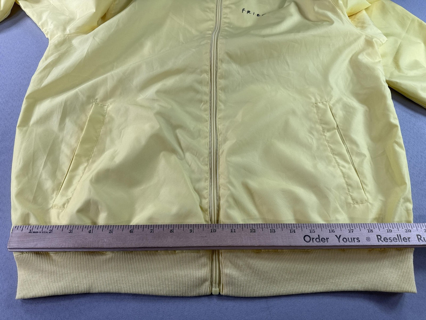 Friends TV Show Yellow Bomber Jacket Large Polyester Outerwear