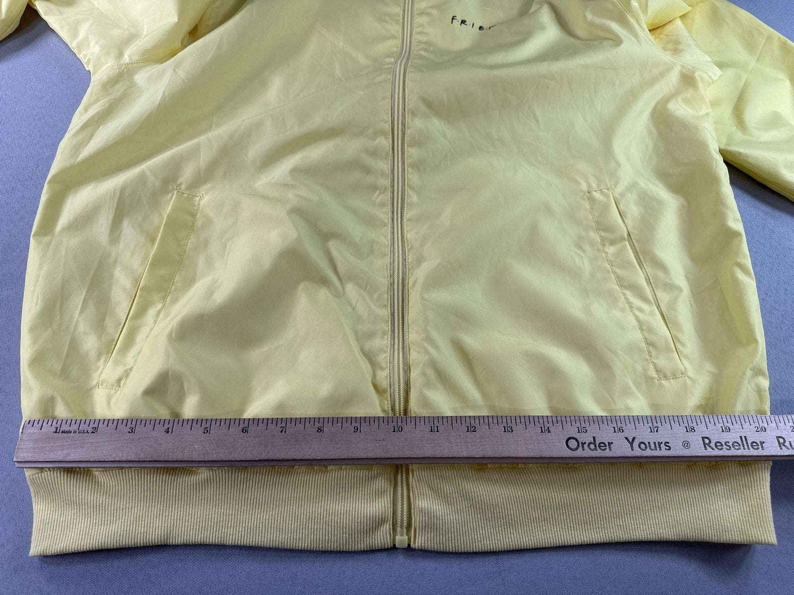 Friends TV Show Yellow Bomber Jacket Large Polyester Outerwear