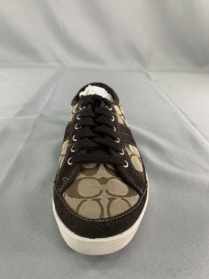 Coach Shoes Womens Size 8 Brown Signature Canvas Brad Lace Up Sneakers Unbranded