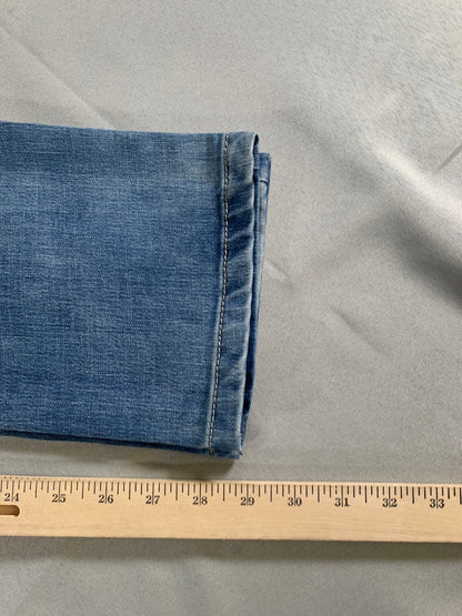 Yutong Jeans Mens 29x32 Slim Straight Fit Blue Moto Style Denim Distressed Wash