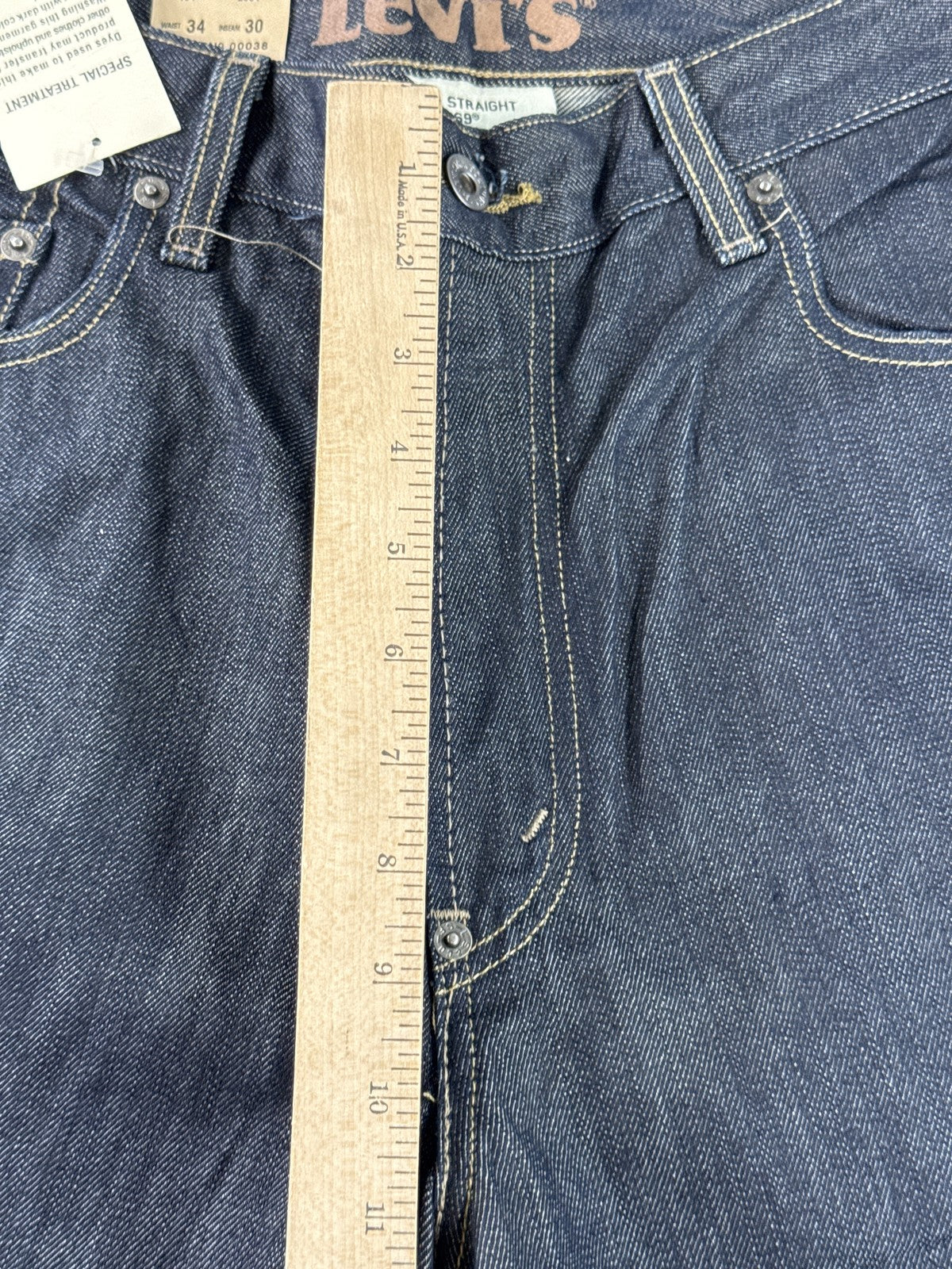 Levi's 569 Straight Leg Dark Wash Denim Jeans W34 L30 100% Cotton New Tags Mid