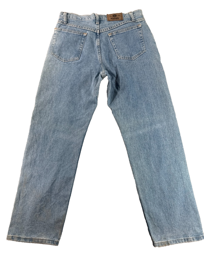 Wrangler Jeans Mens 31 Vintage Light Wash Denim Straight Leg 97601SB Workwear