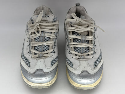 Skechers Shape Ups Toning Walking Shoes Mens 8.5 White/Gray Lace Up Leather