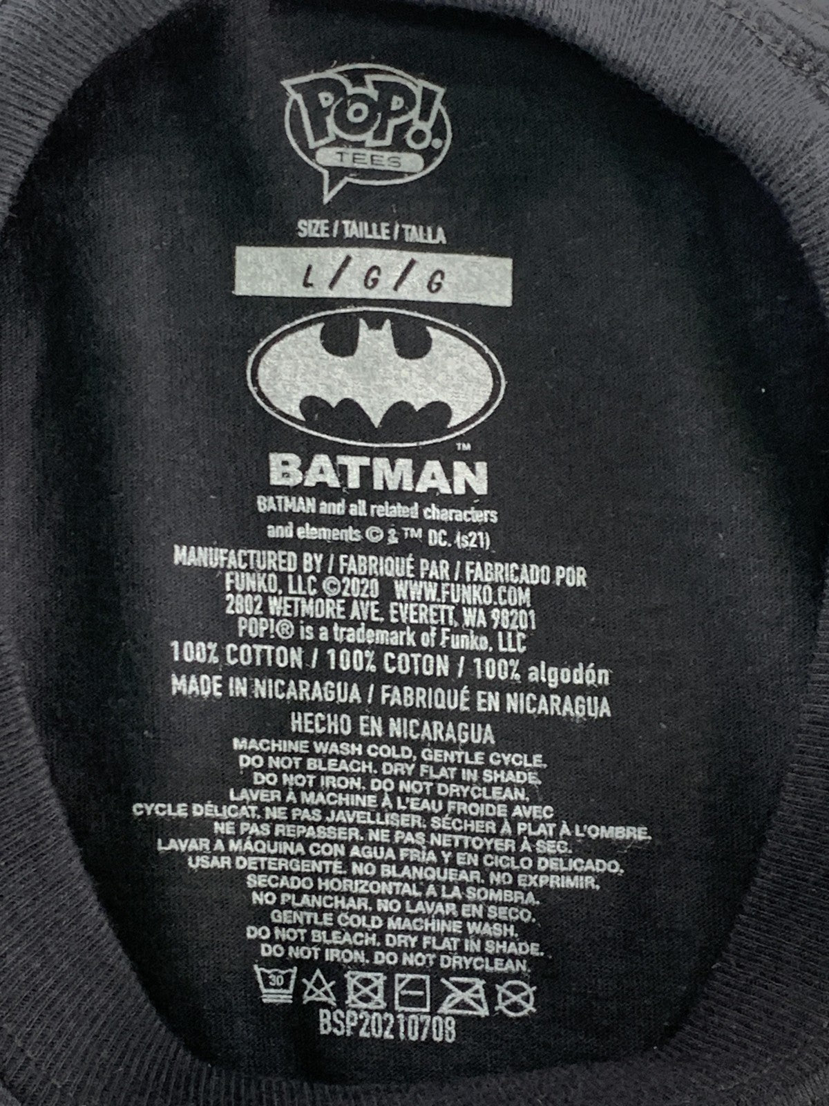 Funko Pop Tees Shirt Mens Large Black The Joker DC Comics Batman Graphic Tee 100