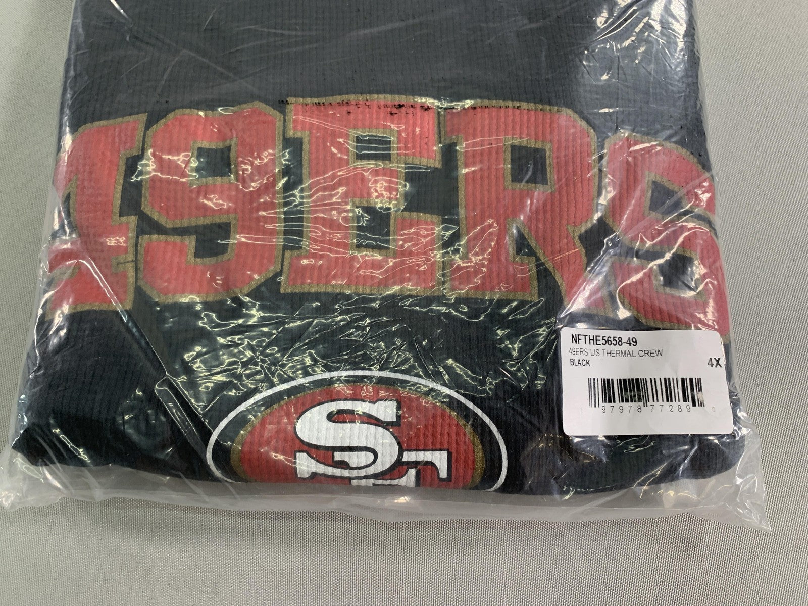 San Francisco 49ers Shirt Mens 4XL Black NFL Football Long Sleeve Thermal Crew