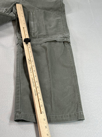 CHEROKEE Cargo Pants Mens 12 Olive Green 100% Cotton Relaxed Fit Convertible