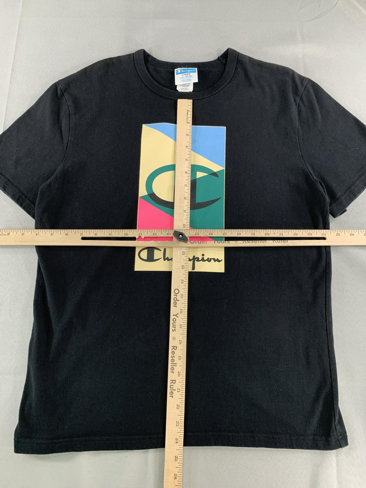 Champion Shirt Mens Large Graphic Colorblock Short Sleeve Tee Athletic Casual