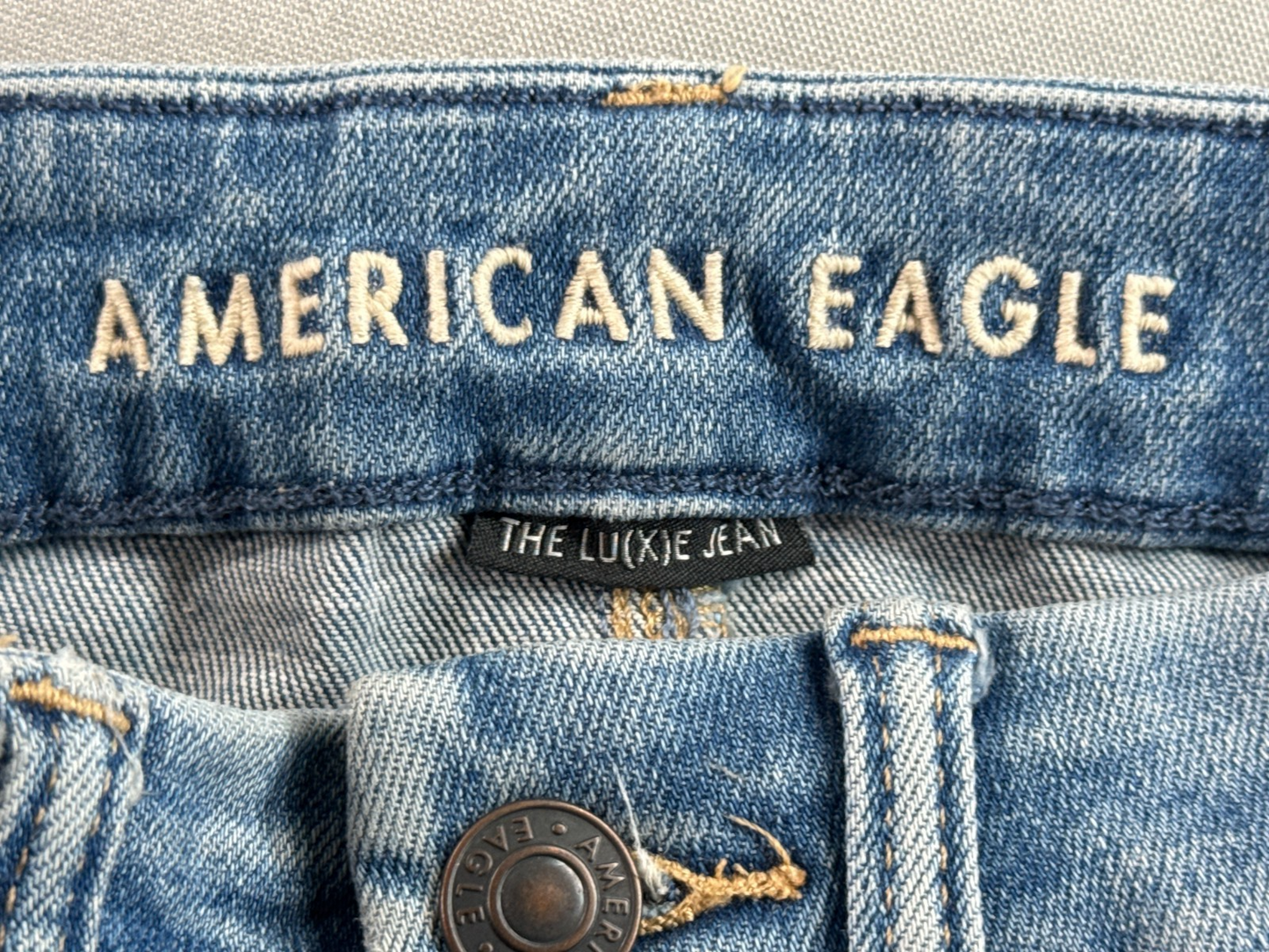 American Eagle Next Level Jegging Jeans 00 X-Short Distressed Raw Hem Blue
