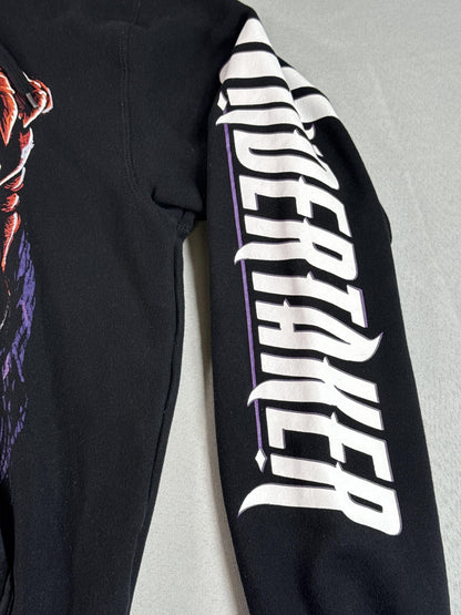 WWE Undertaker Hoodie Men's Large Black Cotton Graphic Wrestling Pre-owned Retro
