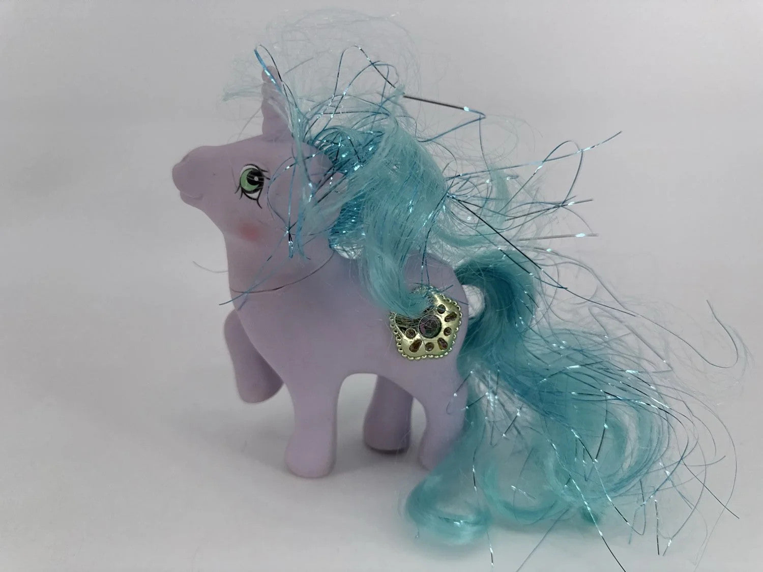 Princess Sparkle My Little Pony G1 Unicorn 1987 Hasbro Amethyst Turquoise Hair