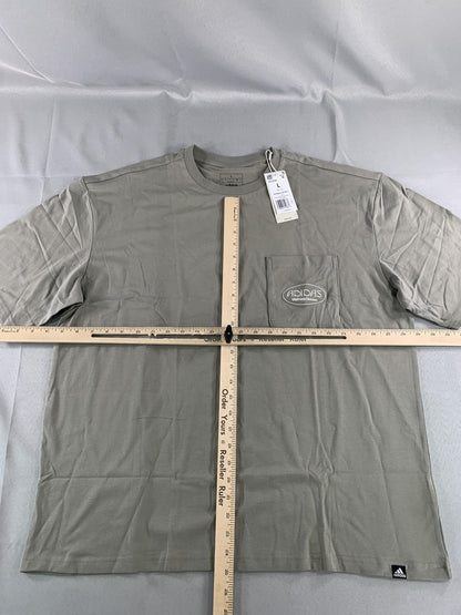 adidas Shirt Womens Large Silver Pebble Wellness Division Butterfly Tee IS1039
