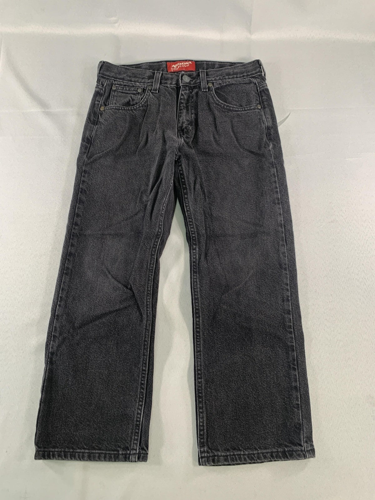 Arizona Jean Co Jeans Boys 10 Husky Black Gray Relaxed Straight Denim 5 Pocket