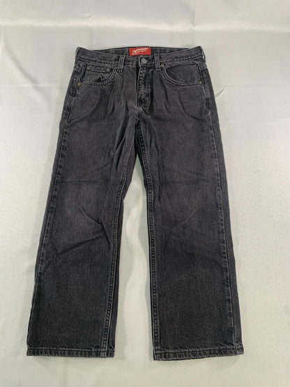 Arizona Jean Co Jeans Boys 10 Husky Black Gray Relaxed Straight Denim 5 Pocket
