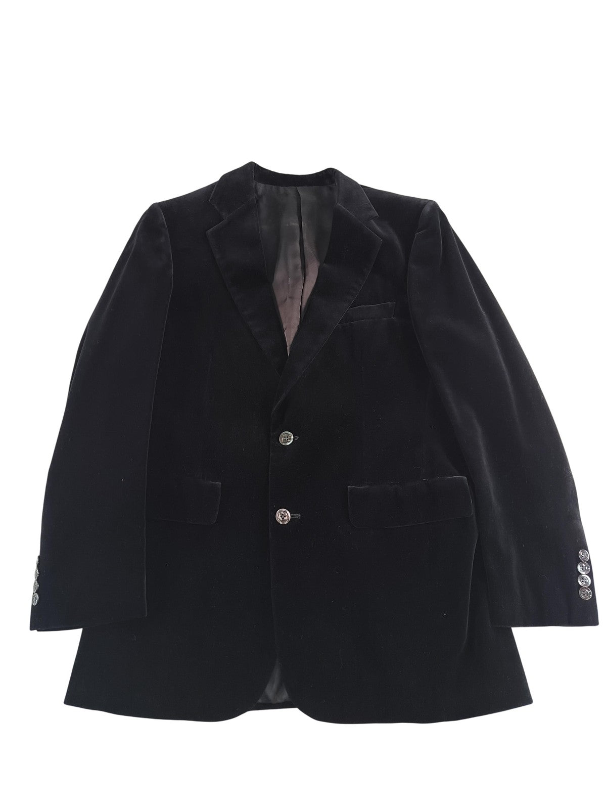 Monte Factor Jerry Rotisson Blazer Mens 42R Black Velvet 2 Button Sport Coat