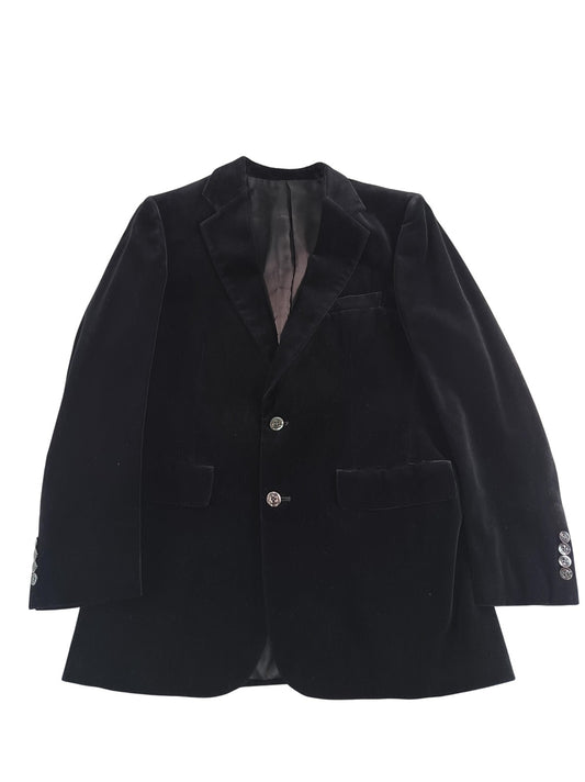 Monte Factor Jerry Rotisson Blazer Mens 42R Black Velvet 2 Button Sport Coat