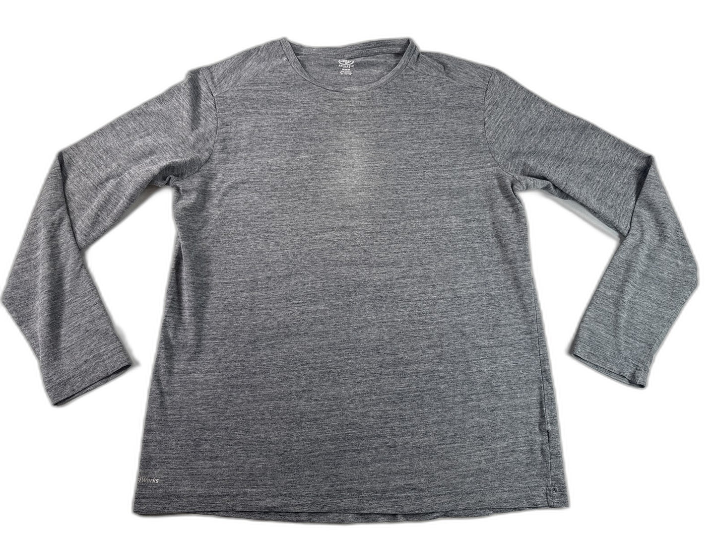 ATHLETIC WORKS Shirt M (38 40) Gray Knit Long Sleeve Crewneck Regular Fit
