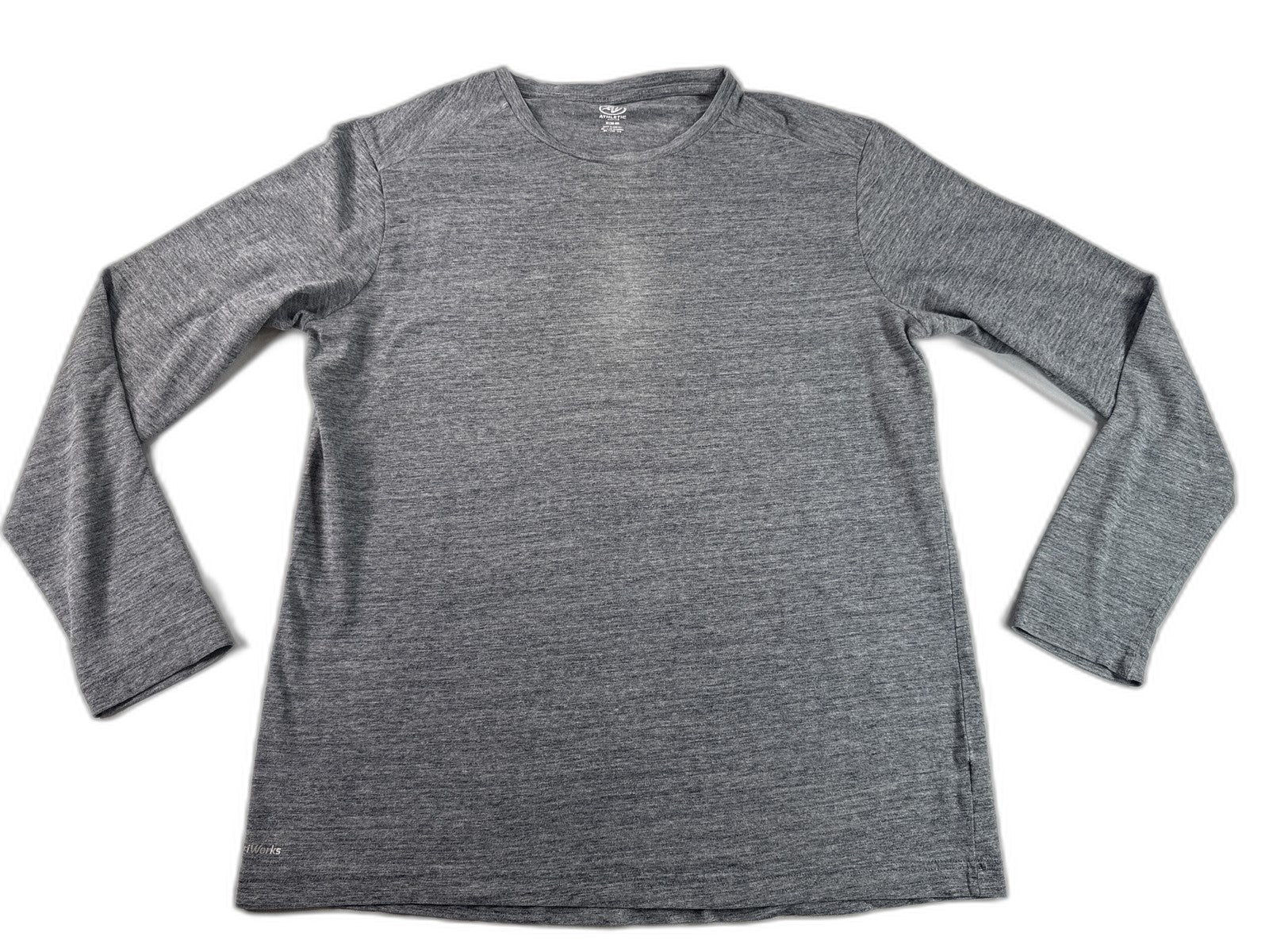 ATHLETIC WORKS Shirt M (38 40) Gray Knit Long Sleeve Crewneck Regular Fit