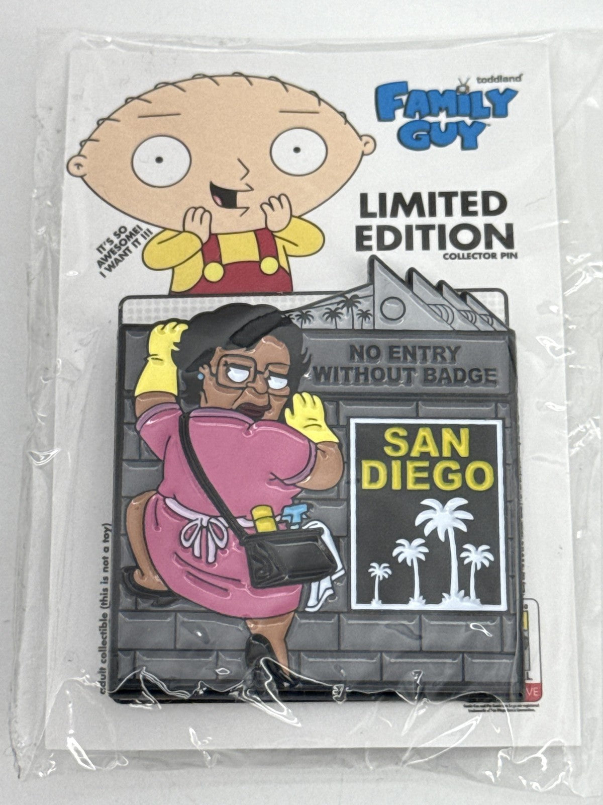 Family Guy Toddland Pins & DC Wonder Woman SDCC 2018 Enamel LE Lot Of 3 Pins