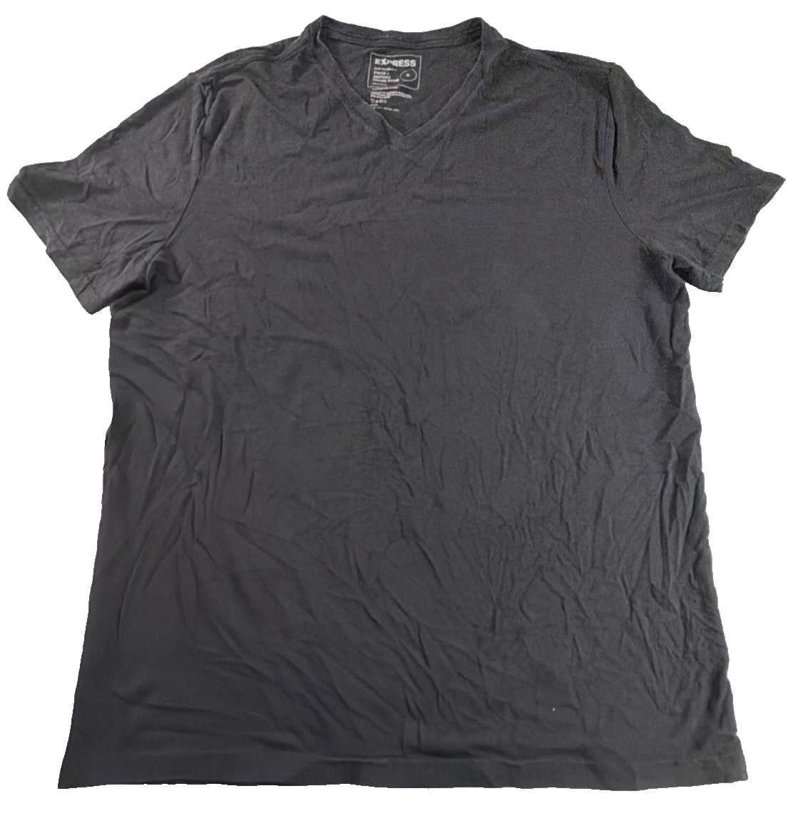 Express Slim Supersoft Mens XL Black V-Neck Tee Stretch Moisture Wicking Modal