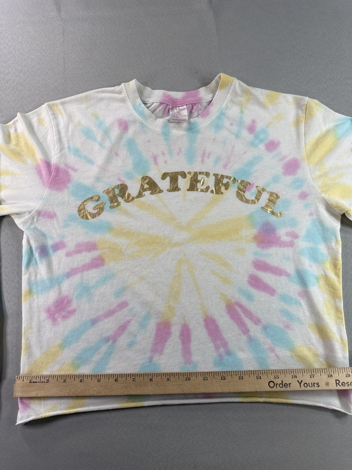 NO BOUNDARIES Grateful Long Sleeve Shirt M (7 9) Pastel Cotton All Over Print