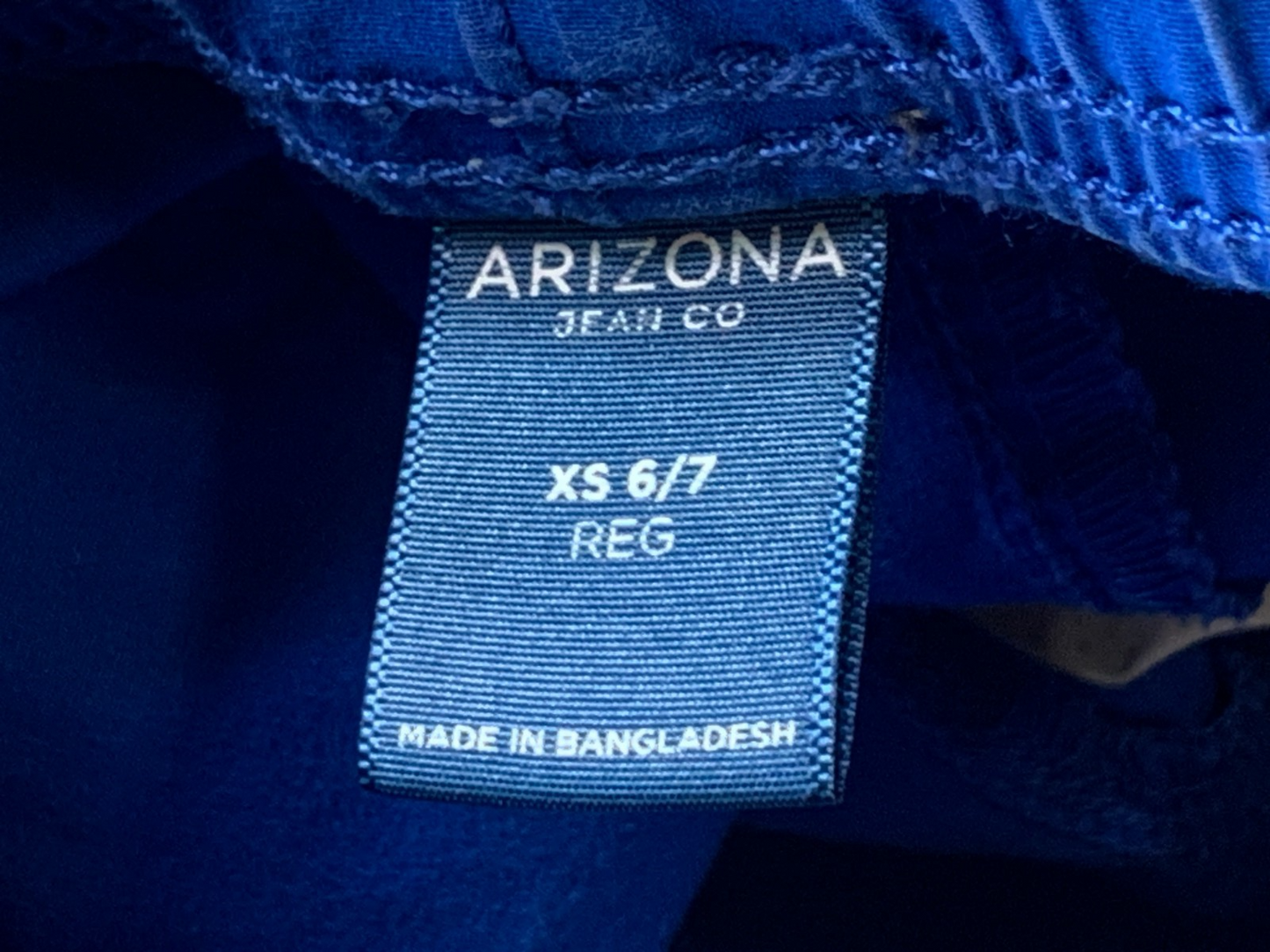 Arizona Jean Co Boys XS 6 7 Royal Blue Pull On Cargo Shorts Drawstring Waist
