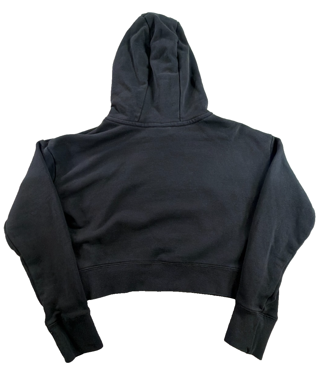 Nike Sportswear Club Fleece Oversized Crop Pullover Hoodie Women XL Black Swoosh