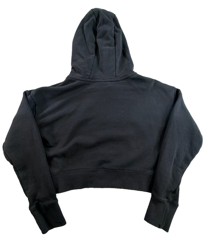 Nike Sportswear Club Fleece Oversized Crop Pullover Hoodie Women XL Black Swoosh