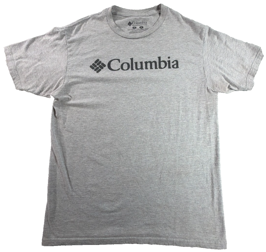 Columbia Sportswear Men Medium Gray Heather Logo Graphic Crew Neck T-Shirt Tee