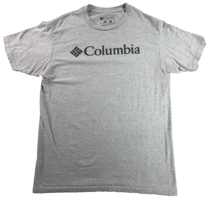 Columbia Sportswear Men Medium Gray Heather Logo Graphic Crew Neck T-Shirt Tee