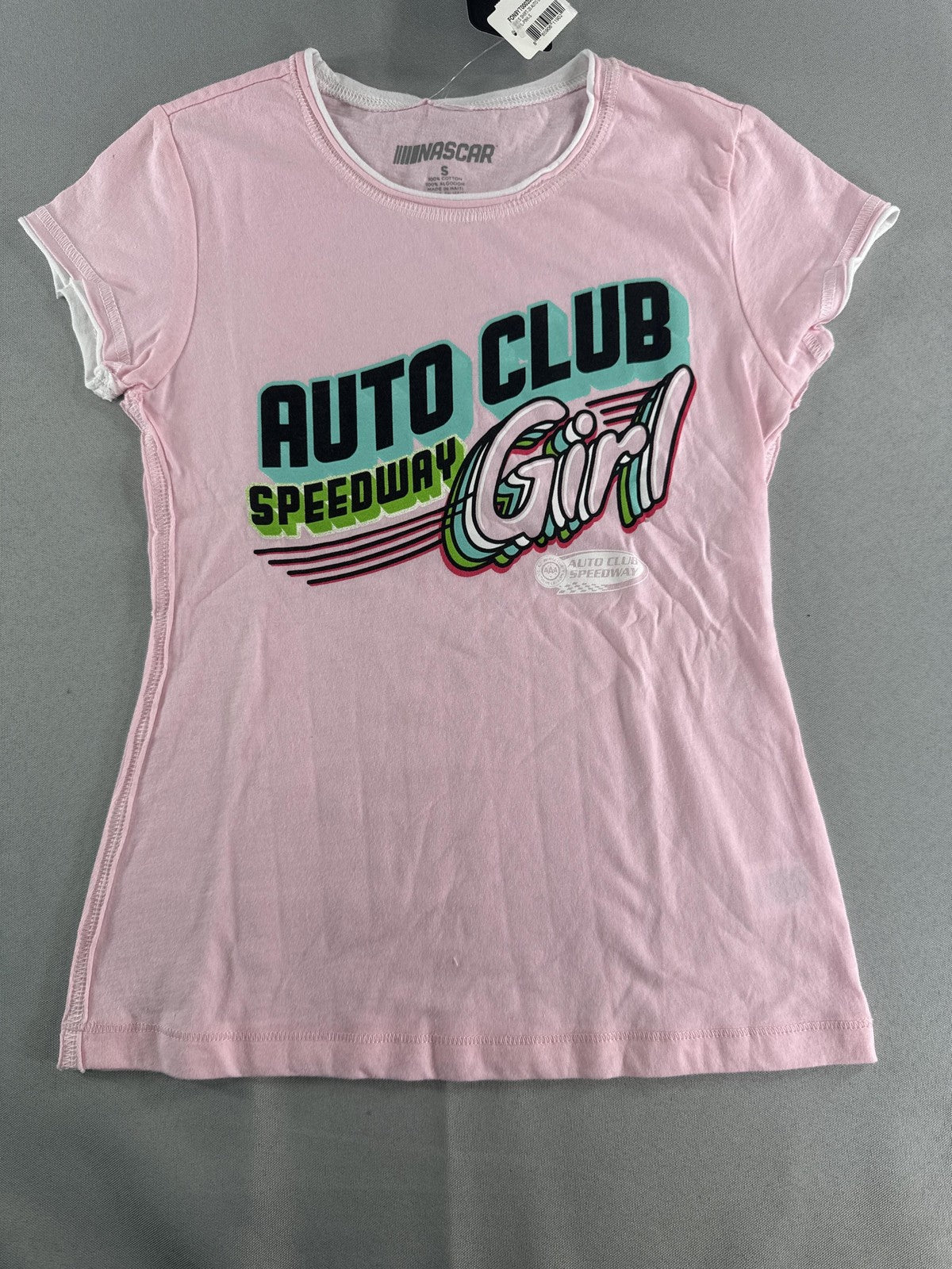 Auto Club Speedway Shirt Womens Small Pink NASCAR Racing Girl Graphic Tee New