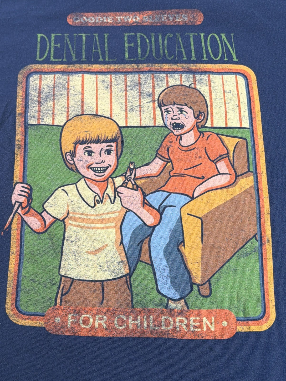 Goodie Two Sleeves Dental Education For Children Dark Humor Novelty Tee Mens