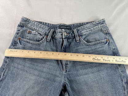 Aéropostale 90s High Rise Straight Leg Jeans 10 REG Womens REG Blue Denim Faded