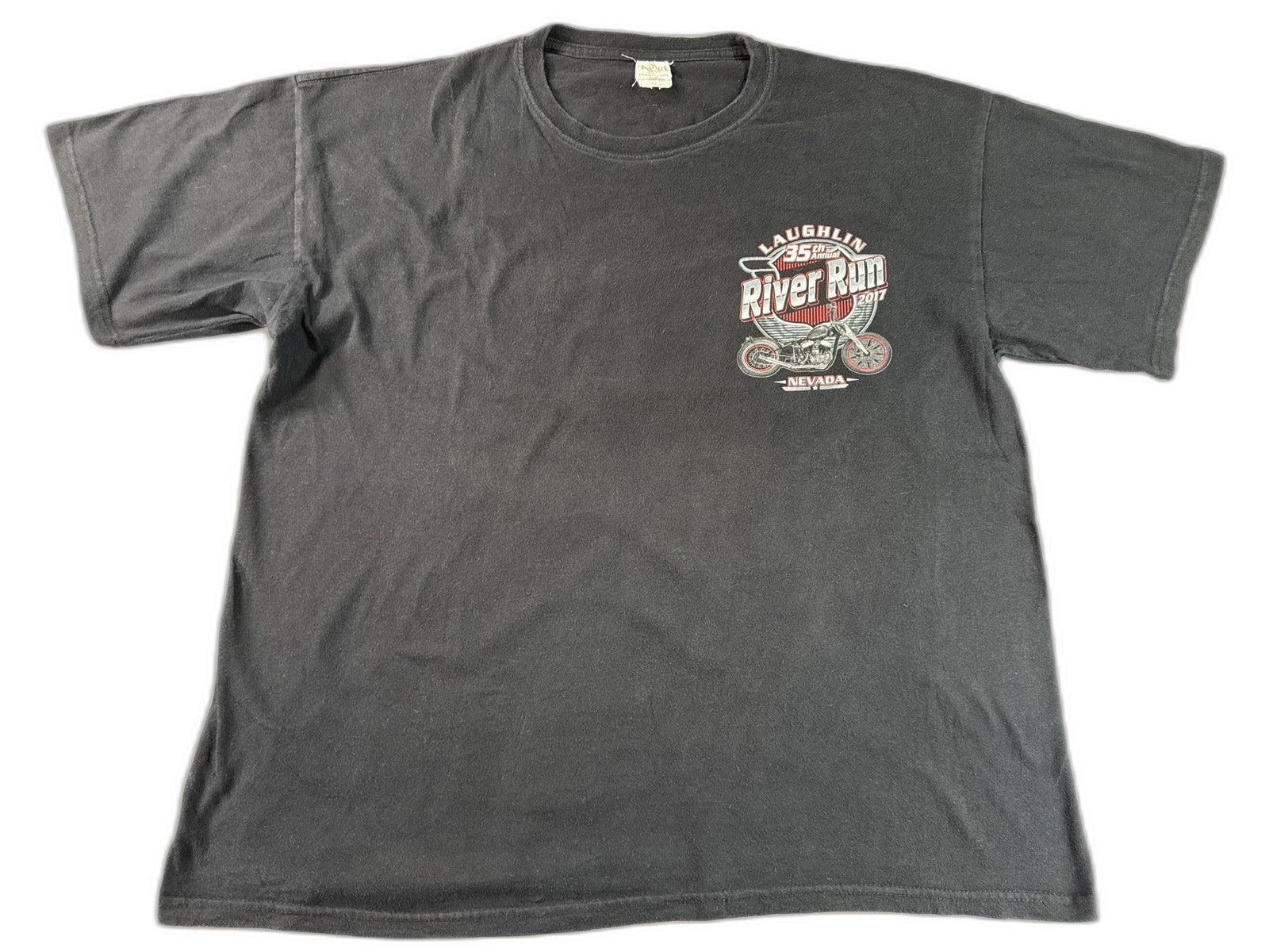 Keya Laughlin River Run Motorcycle Tee XL Black Cotton Graphic Crewneck Men