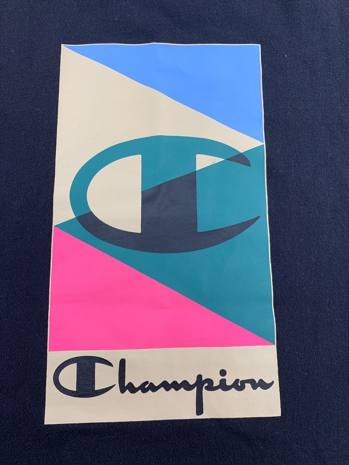 Champion Shirt Mens Large Graphic Colorblock Short Sleeve Tee Athletic Casual
