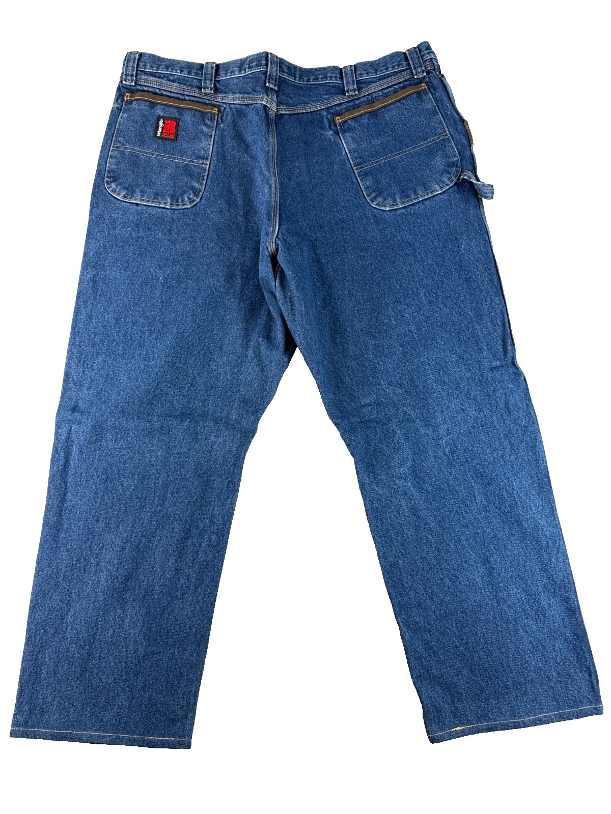 Wrangler Riggs Workwear Jeans Men 44x32 Carpenter Relaxed Fit Blue Denim