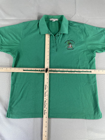 Port Authority Polo Shirt Womens Large Green Palm Desert Greens Golf Cactus Cats