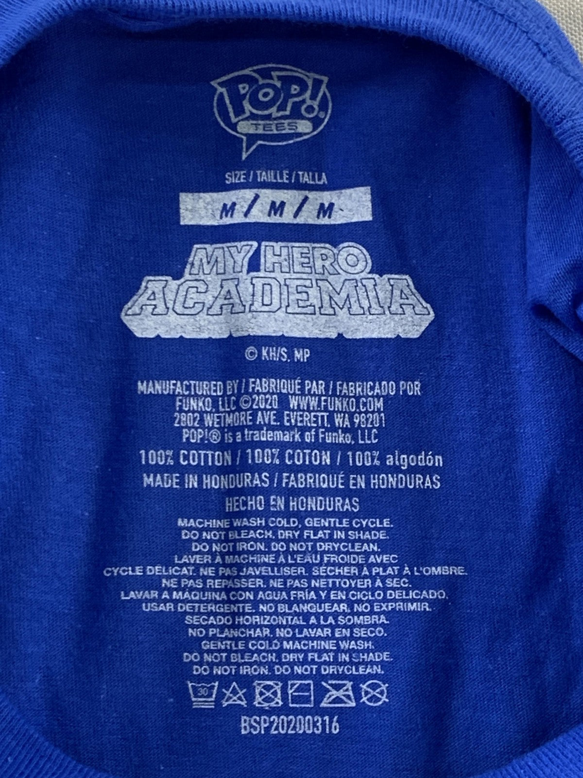 My Hero Academia Ingenium Shirt Mens Medium Blue Funko Pop Tees Anime Graphic