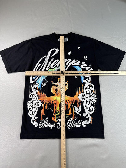 Jesus Siempre Black Graphic Tee Religious Art Siempre Global Mens Shirt