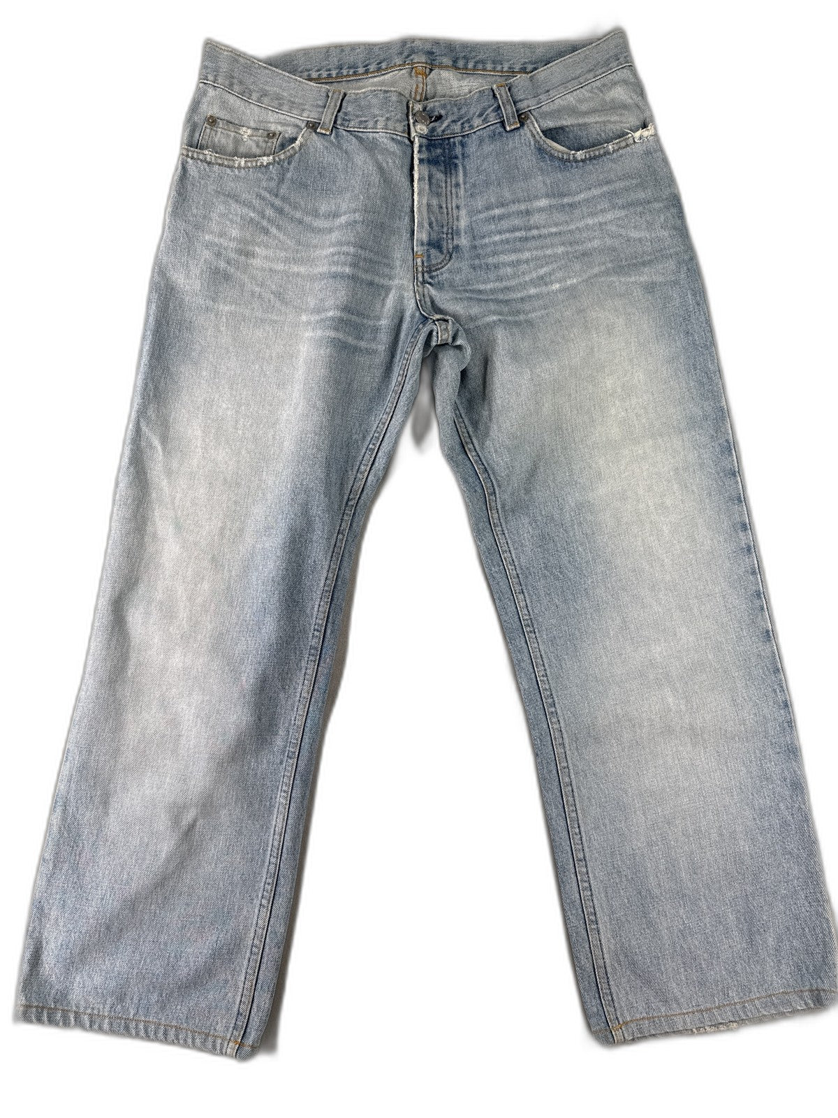 Helmut Lang Straight Leg Jeans 36 Light Wash 100% Cotton Regular Fit